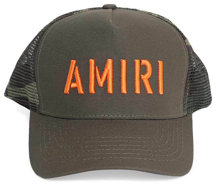 Amiri Arts Stencil Trucker Hat Military Green