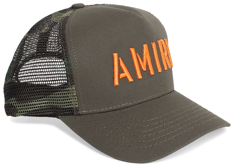 Amiri Arts Stencil Trucker Hat Military Green