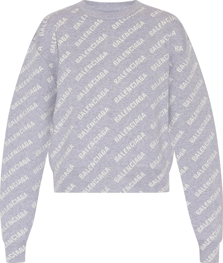 Buy Balenciaga Sweater 'Grey/White' - 704421 T3233 1461 | GOAT