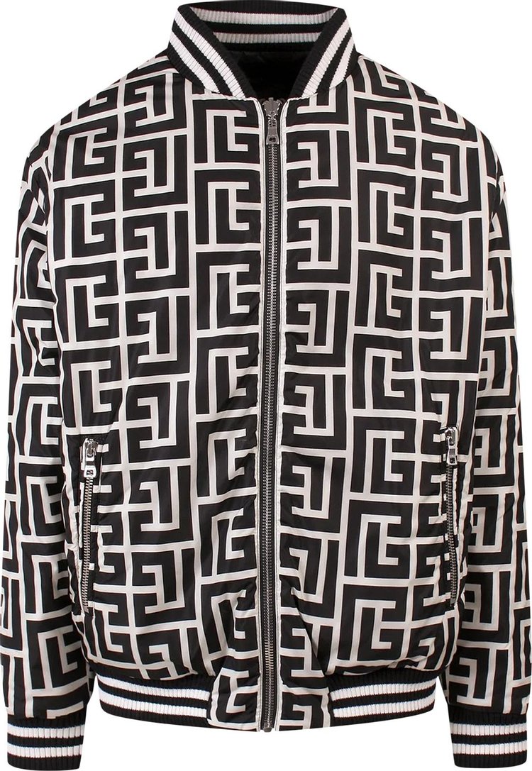 Balmain Reversible Maxi Monogram Jacket IvoireNoir