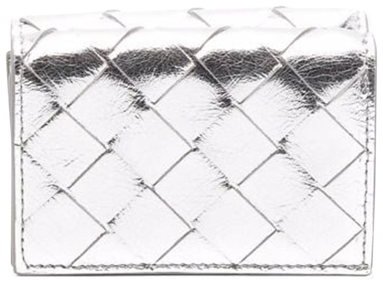 Bottega Veneta Tri Fold Wallet SilverSilver