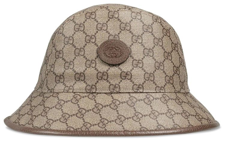 Gucci Apple Supreme Fedora Hat Beige And Ebony