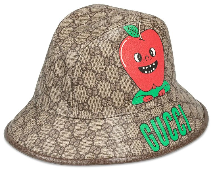 Gucci Apple Supreme Fedora Hat Beige And Ebony