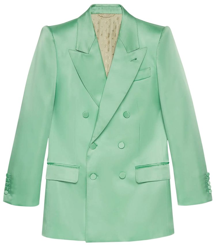 Gucci Satin Formal Jacket Aquamarine