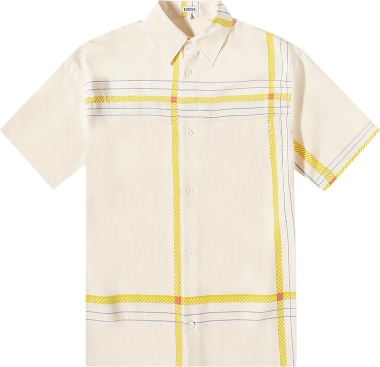 Loewe Short-Sleeve Check Shirt 'Beige/Yellow'