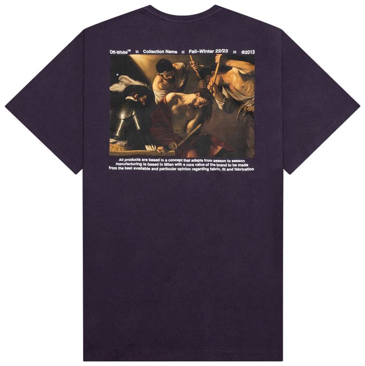 Off White Caravaggio Crownin Skate Short Sleeve Tee Aubergine