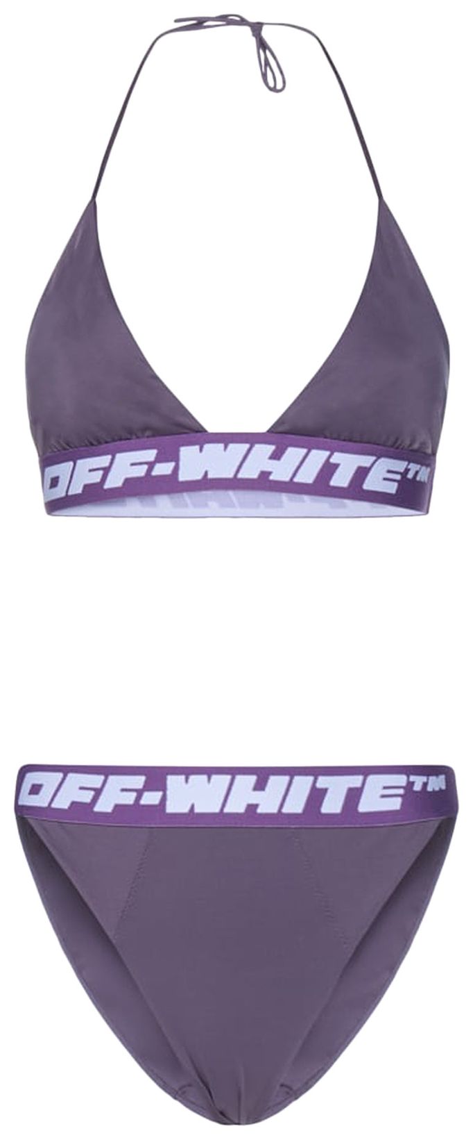 Off White Logo Band Bikini Violet