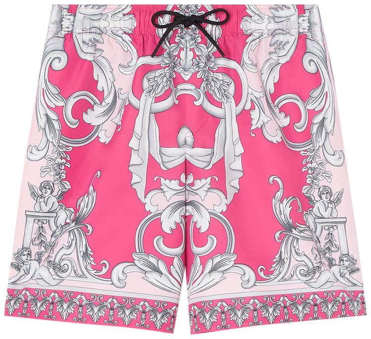 Versace Silver Baroque Boardshorts Pink