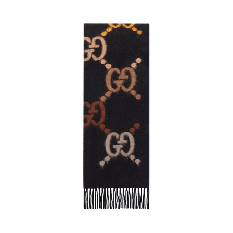 Gucci GG Wool Stole BlackDark Brown