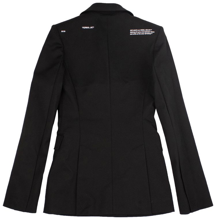 Off White Double Breasted Blazer Black