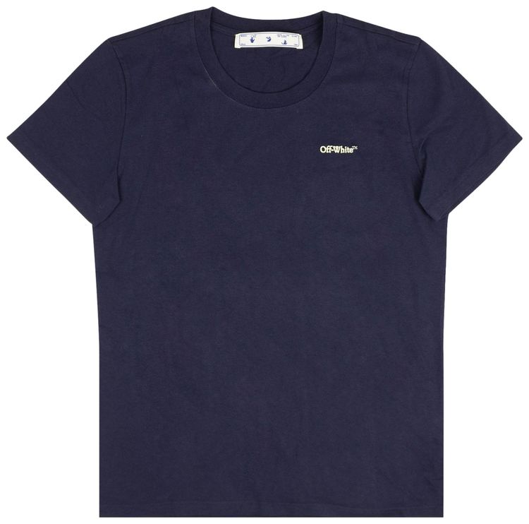 Off White Skeleton Casual T Shirt Navy
