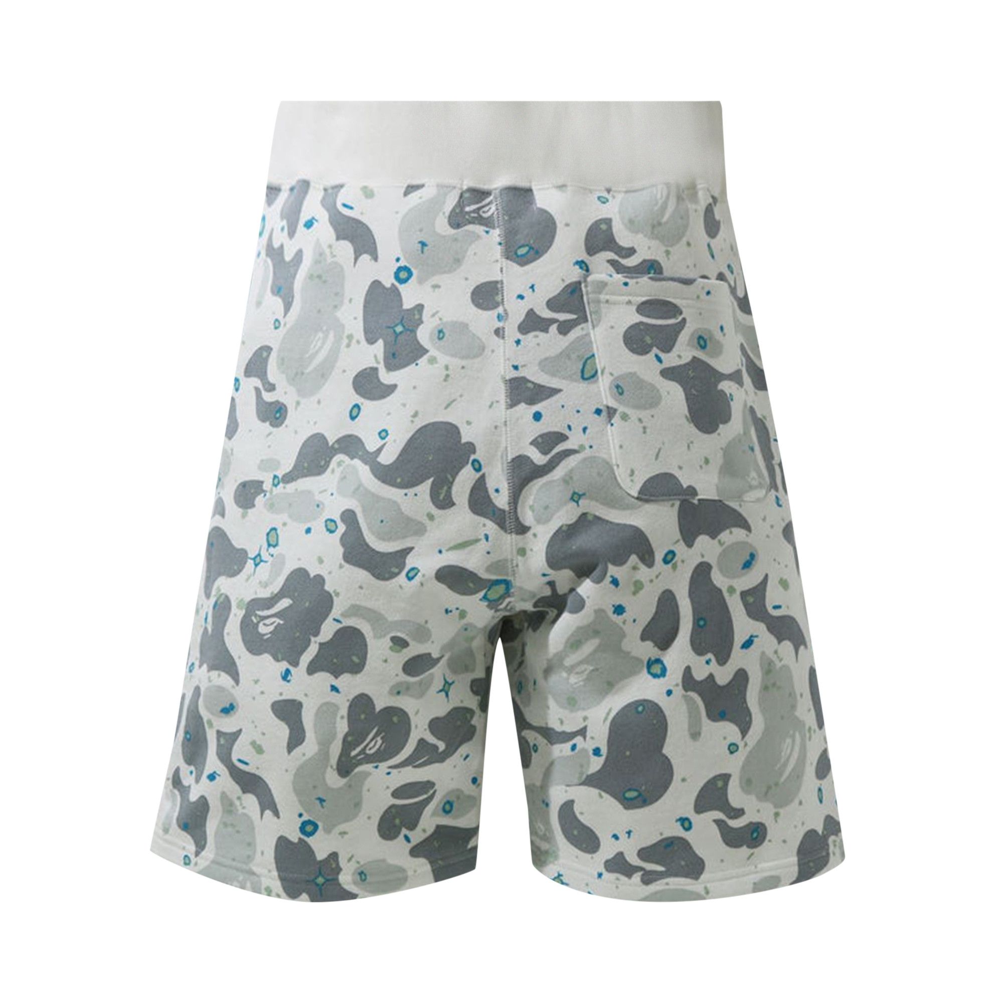 Buy BAPE Space Camo Shark Sweat Shorts 'White