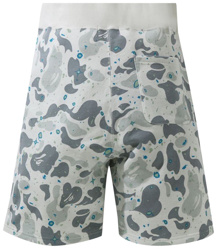 BAPE Space Camo Shark Sweat Shorts White