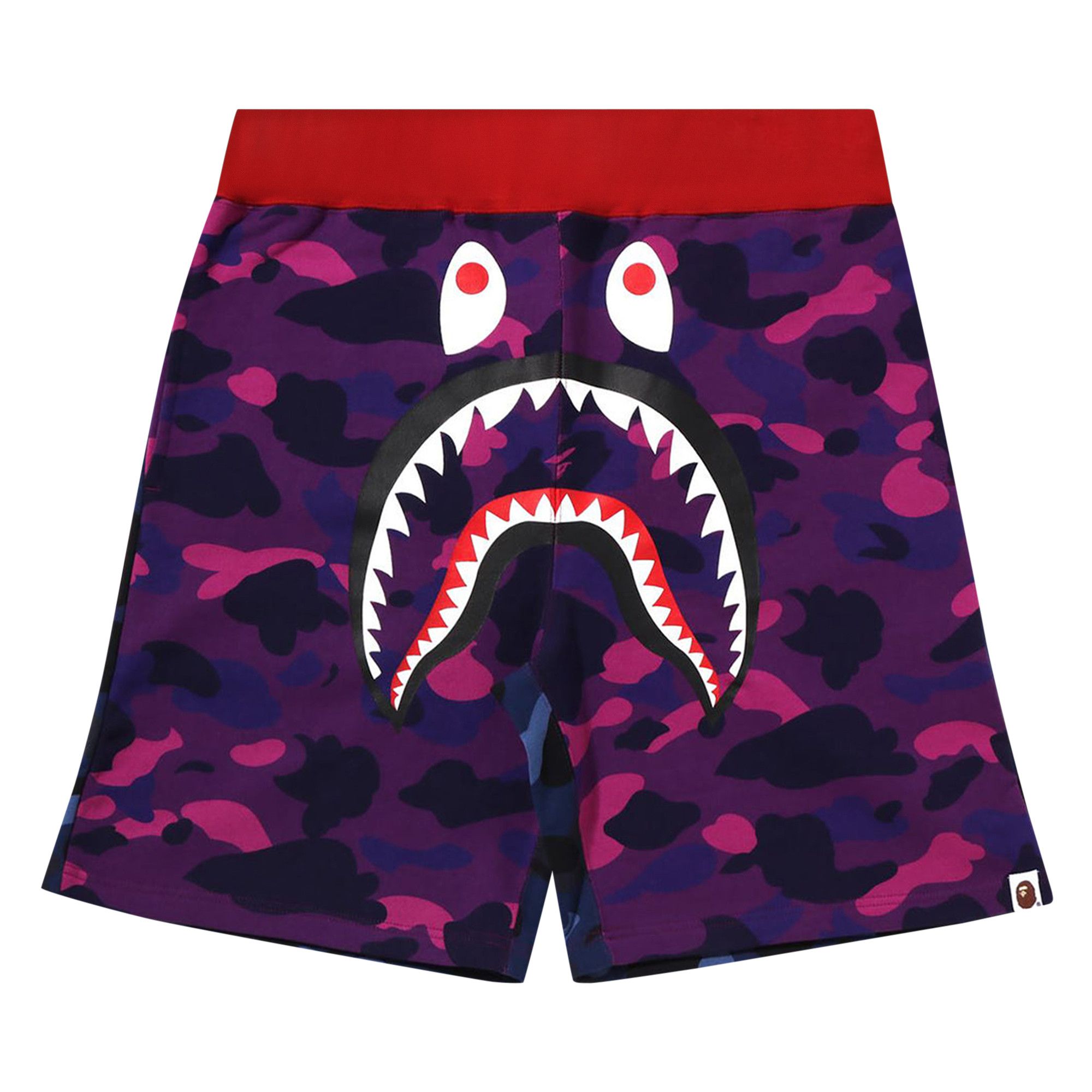 Size xxl BAPE Crazy Camo Shark Sweat Shorts Purple
