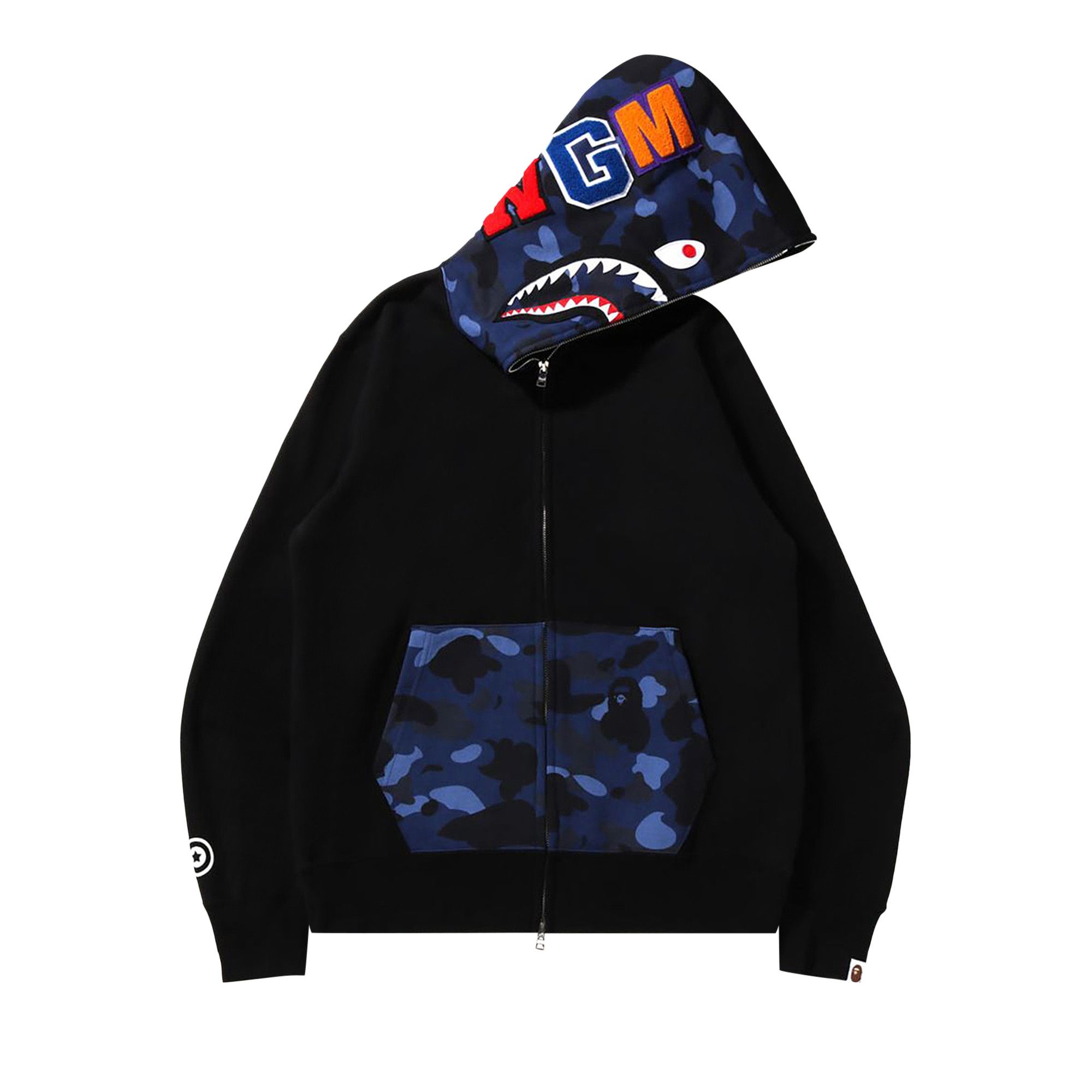 Buy BAPE Color Camo Shark Full Zip Hoodie Black Blue 1I30 115 023 BLACK GOAT CA