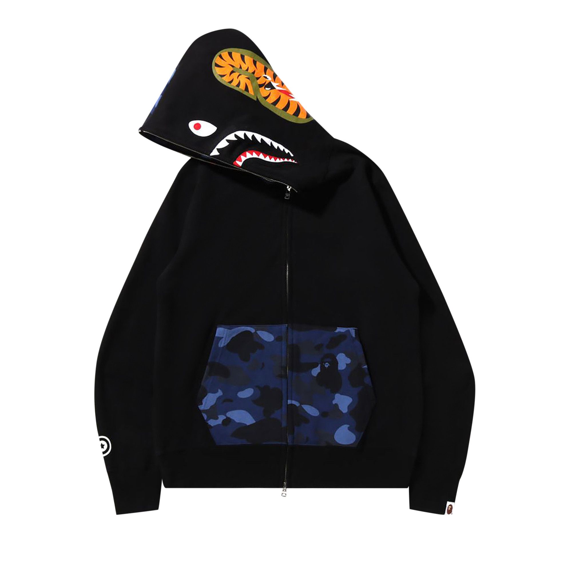 Bape shark full zip hoodie camo hood black discount