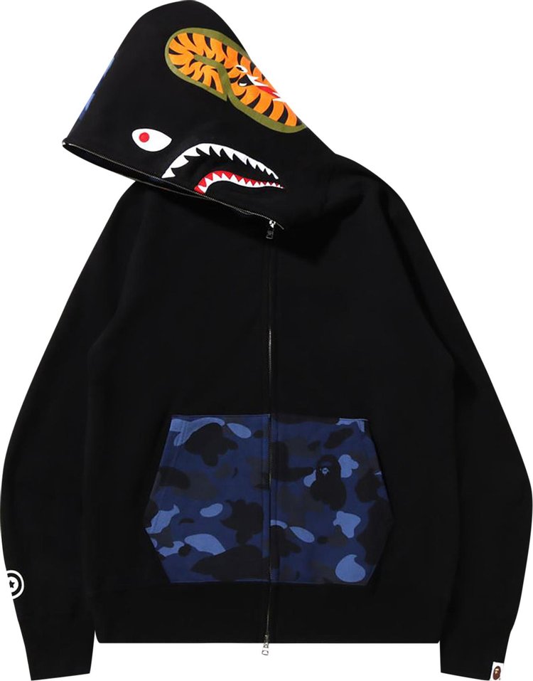 BAPE Color Camo Shark Full Zip Hoodie BlackBlue