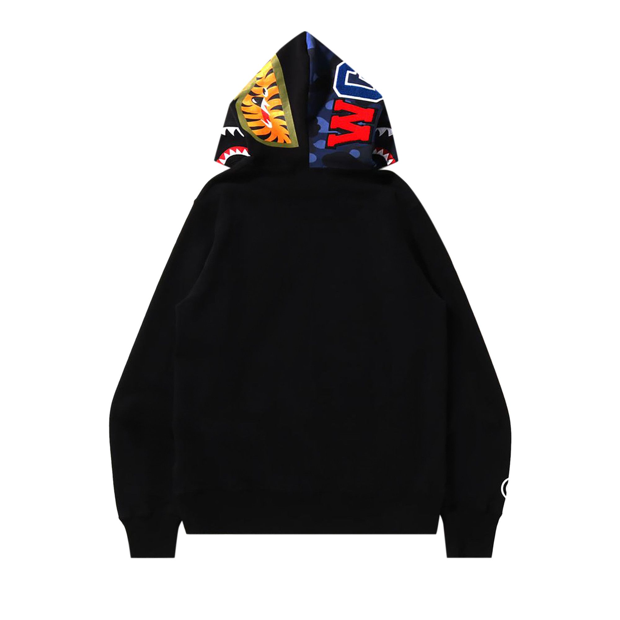 Bape shark full zip hoodie camo sleeve black top