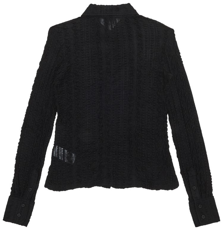GANNI Stretch Lace Jersey Shirt Black