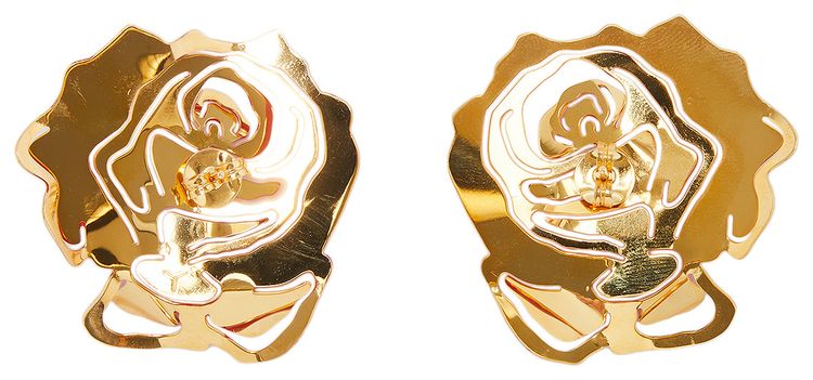 YProject Rose Stud Earrings Red