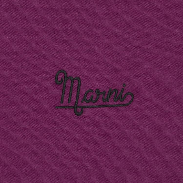 Marni Logo Embroidered T Shirt Wine