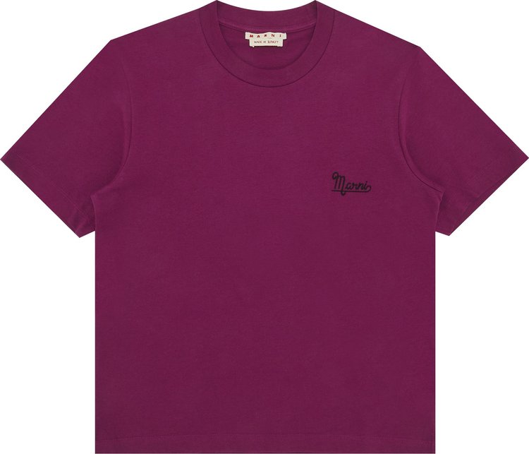 Marni Logo Embroidered T-Shirt 'Wine'