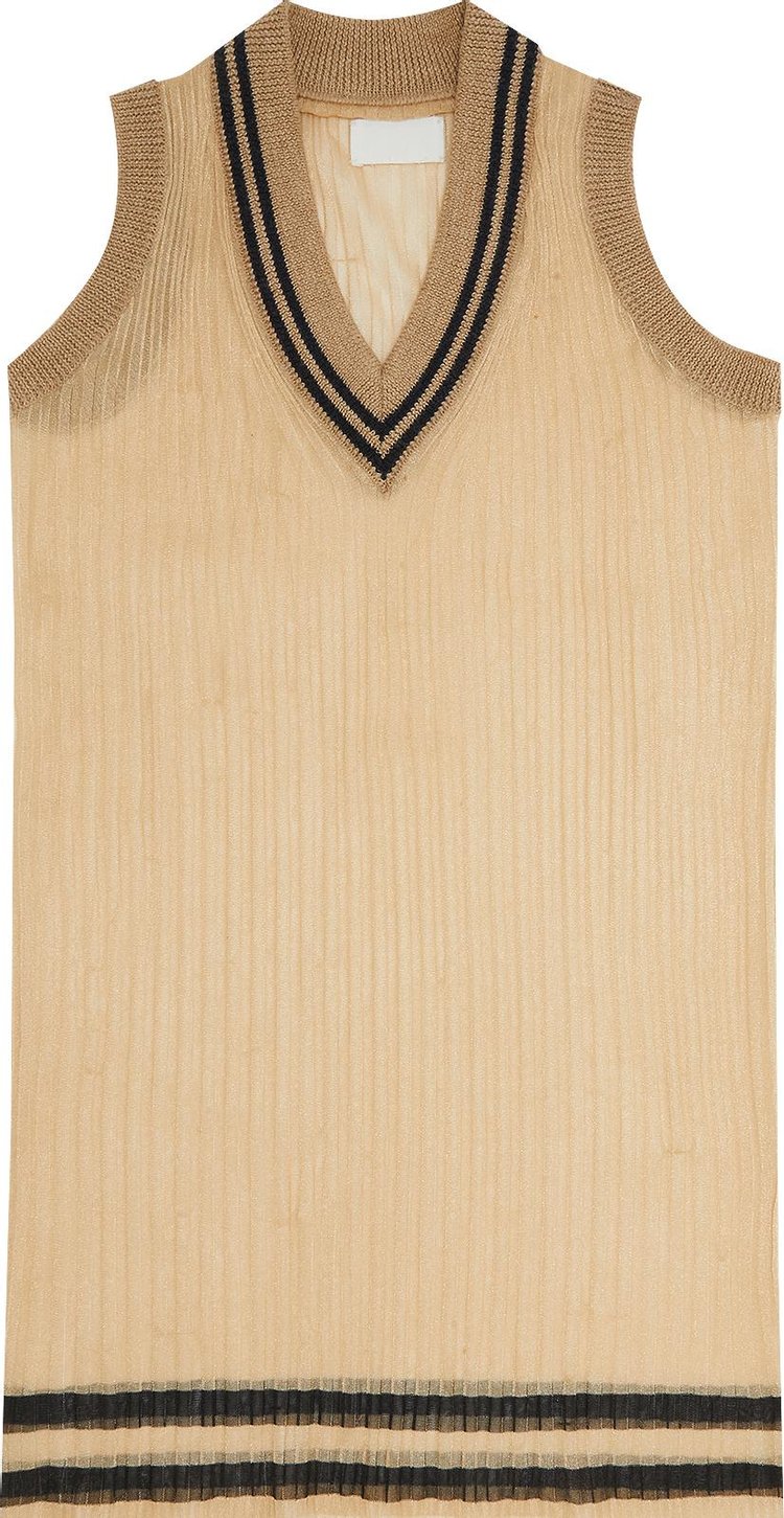 Vintage Maison Margiela V Neck Sweater Vest 'Ivory/Beige'