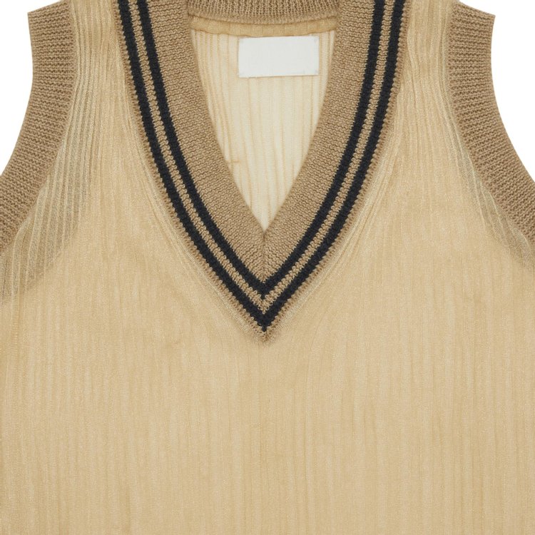 Vintage Maison Margiela V Neck Sweater Vest IvoryBeige