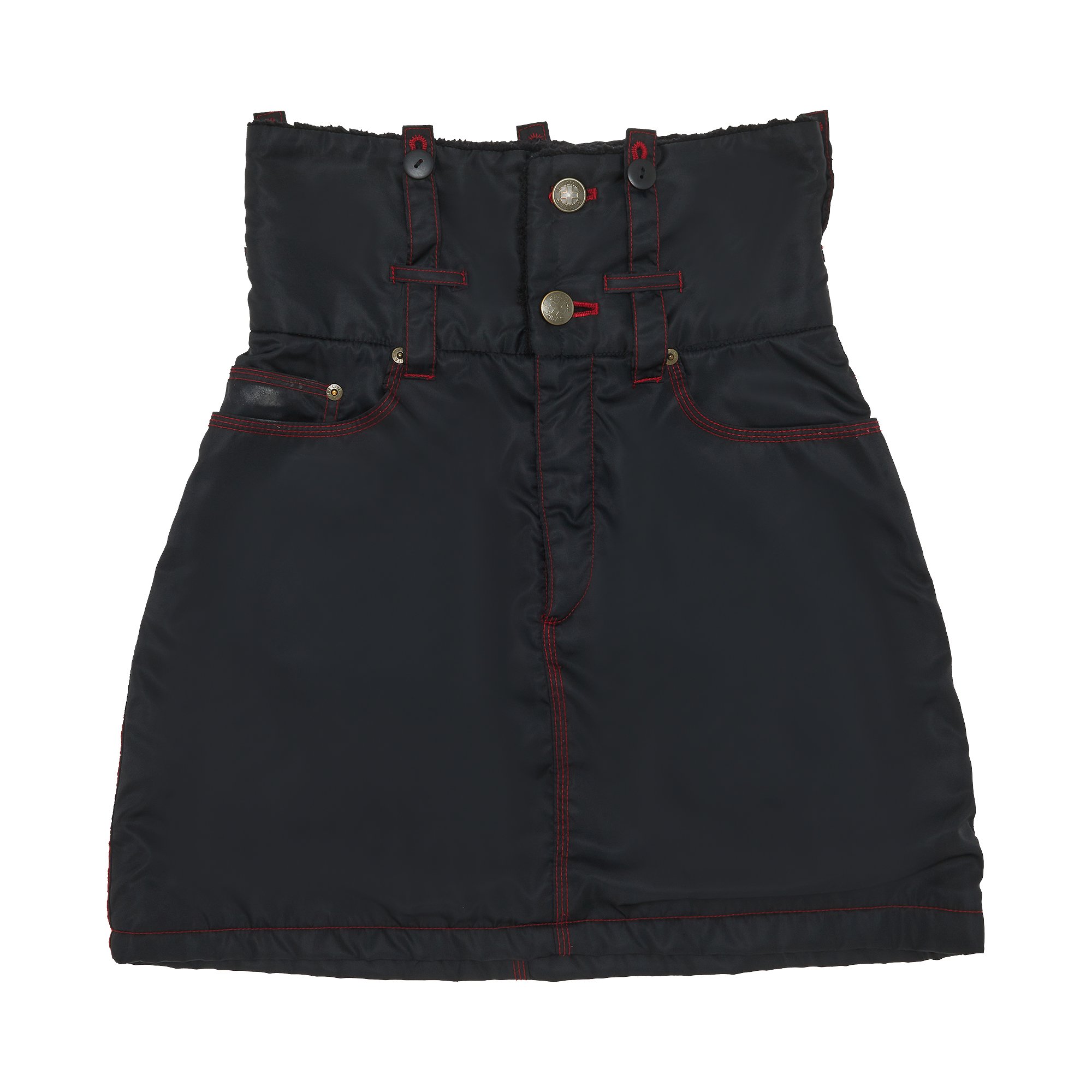 Vintage Jean Paul Gaultier Nylon Skirt 'Black/Red' | GOAT