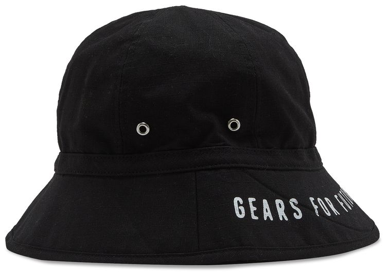 Human Made Rip Stop Round Bucket Hat Black