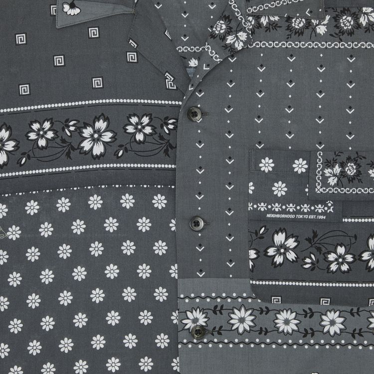 Neighborhood Bandana Chopped Short Sleeve Shirt Grey