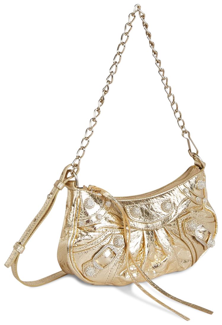 Balenciaga Le Cagole Mini Purse With Chain Light Gold