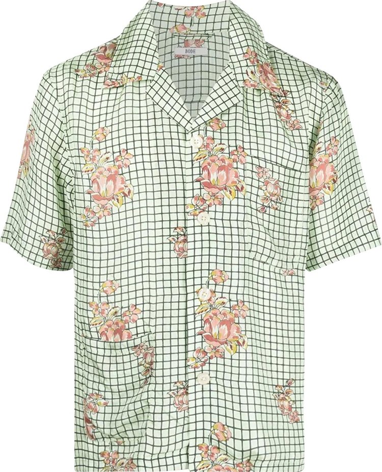 Bode Mint Grid Short-Sleeve Shirt 'Mint/Multicolor'