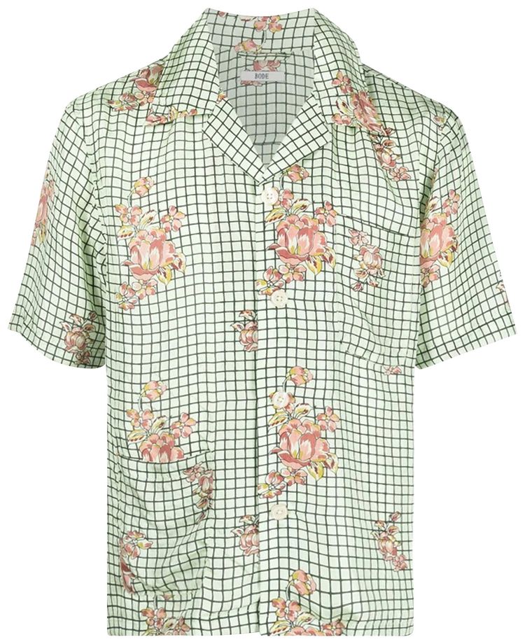 Bode Mint Grid Short Sleeve Shirt MintMulticolor