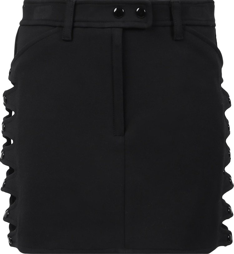 Courrèges Stretch Crepe V Cut Out Skirt 'Black'