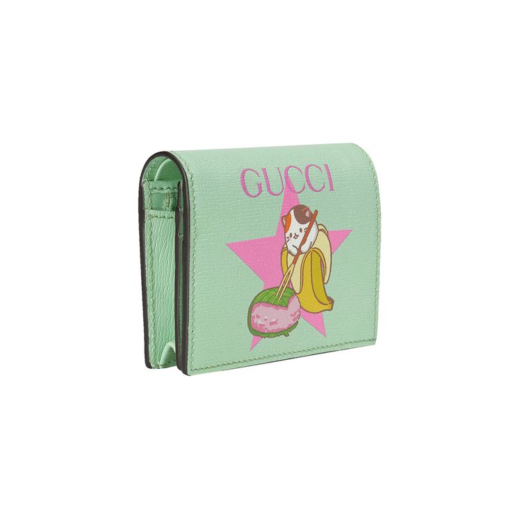 Gucci Star Bananya Print Card Case Pale Green