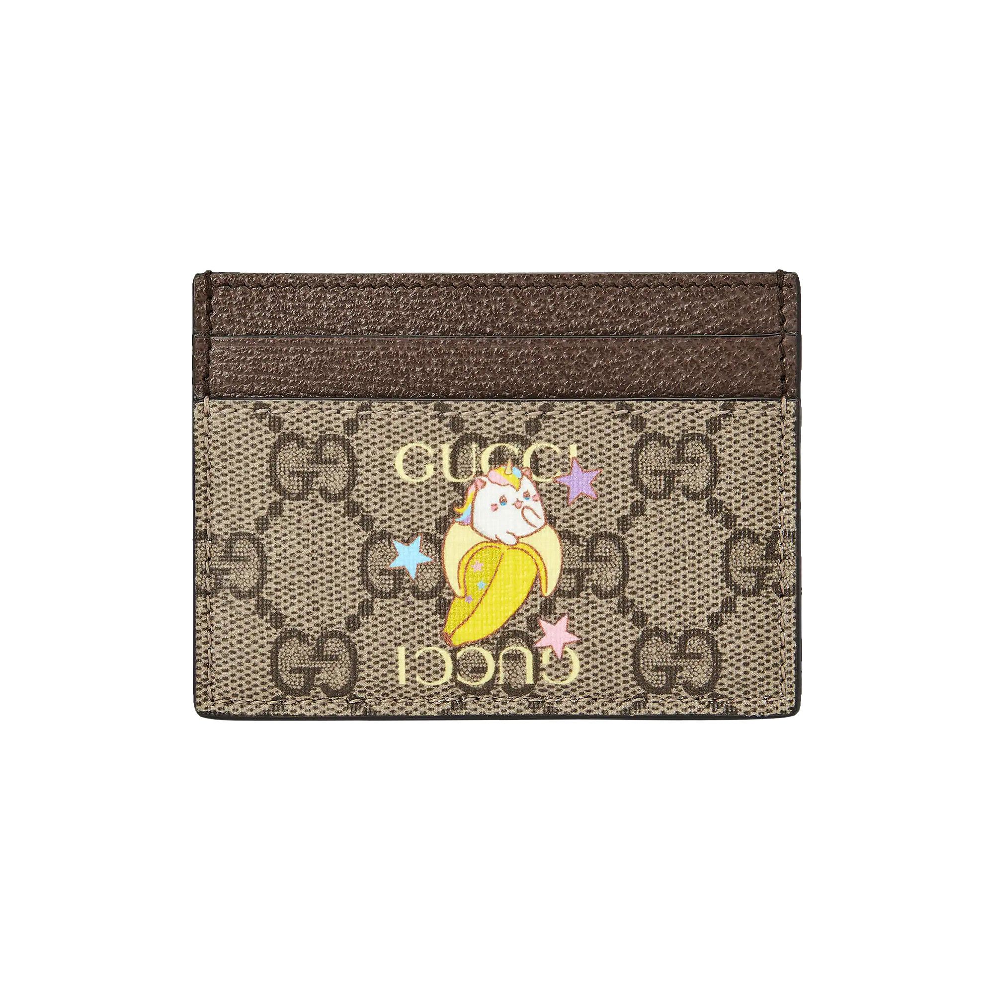 Gucci Rainbow And Stars Bananya Print Card Case 'Beige And Ebony ...