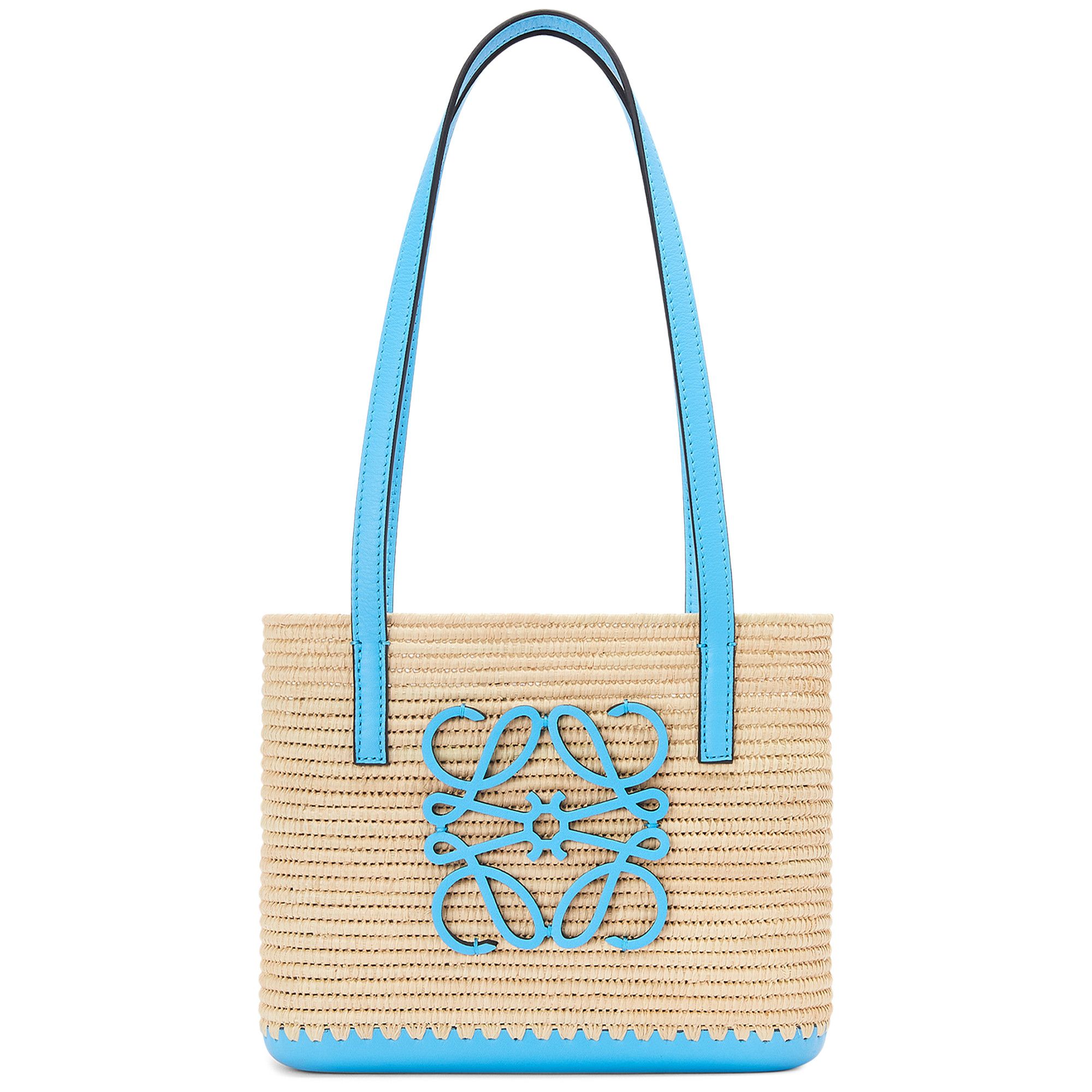 Buy Loewe Square Basket Mini Bag 'Natural/Topaz Blue' - A223P72X01