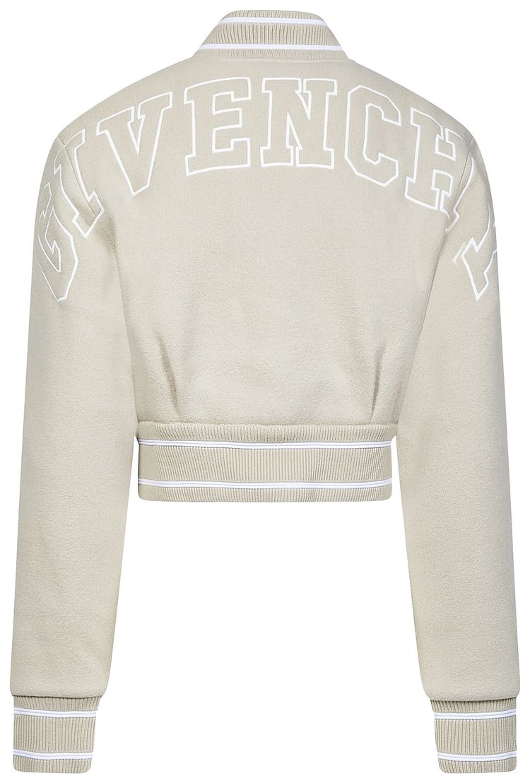 Givenchy Cropped Bomber Varsity BeigeWhite