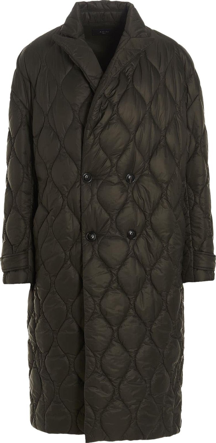 Amiri Quilted Coat 'Olive Green'