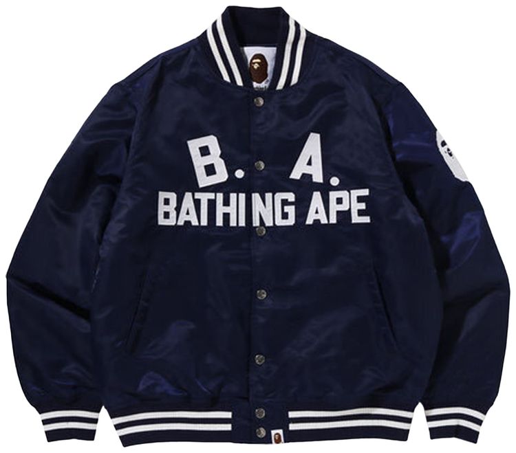 BAPE BA Nylon Varsity Jacket Blue