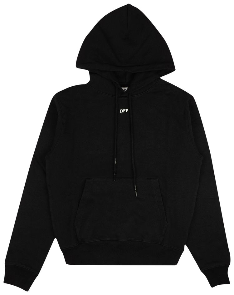 Off White Stencil Slim Hoodie Black