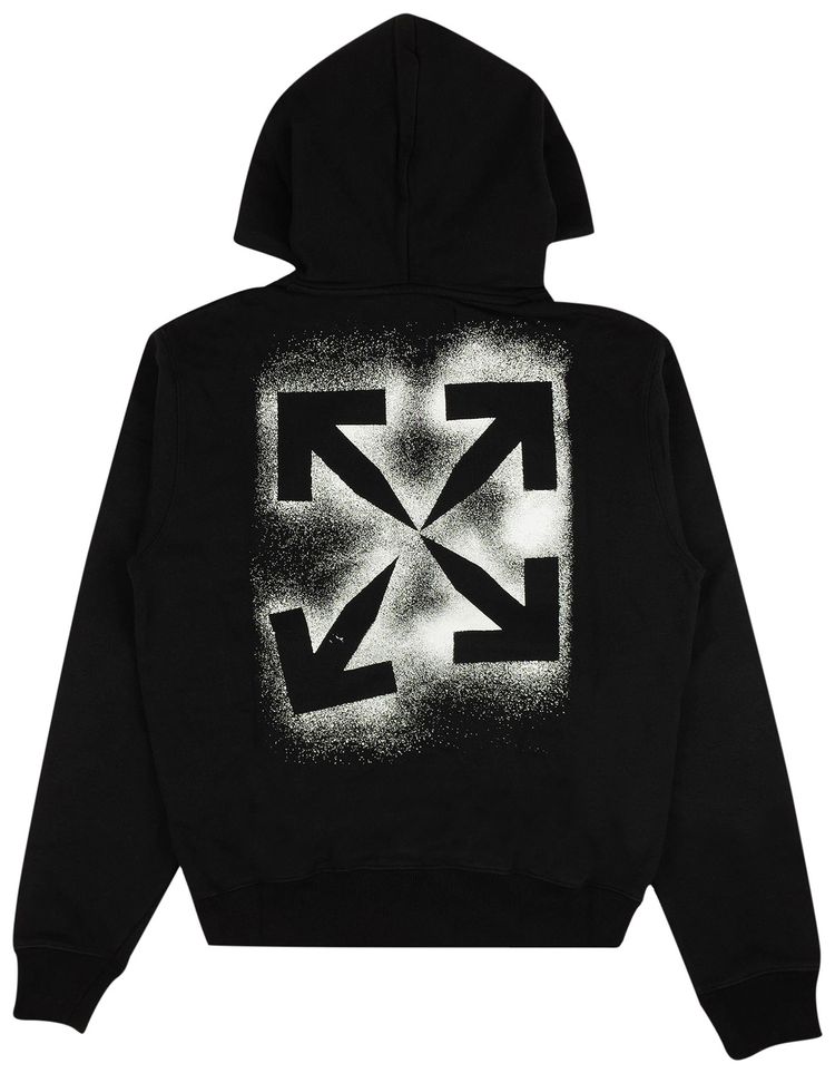Off White Stencil Slim Hoodie Black