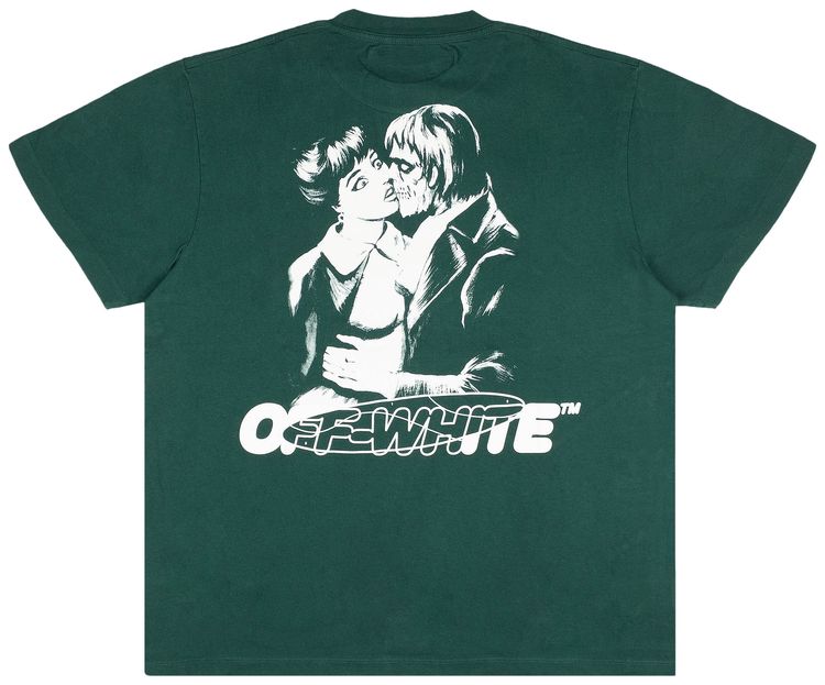 Off White Kiss 21 Short Sleeve Over Tee GreenWhite