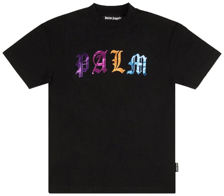 Palm Angels Gothic Logo Tee BlackMulticolor