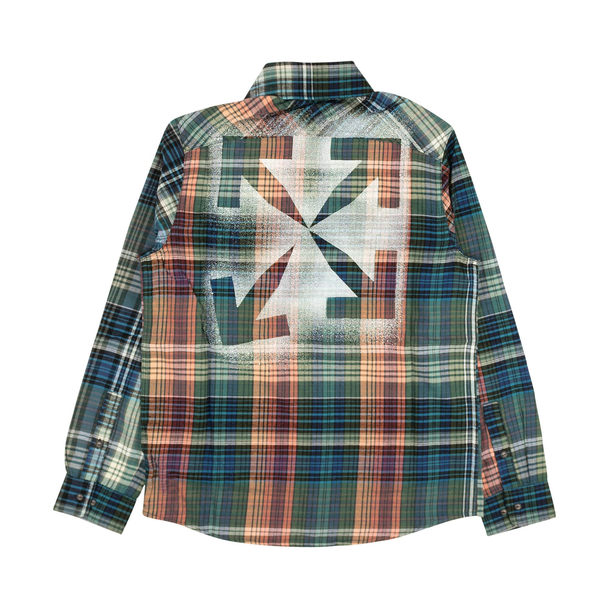 【2024新春福袋】 Buy Off-White 'Blue Shirt Check Flannel Stencil トップス