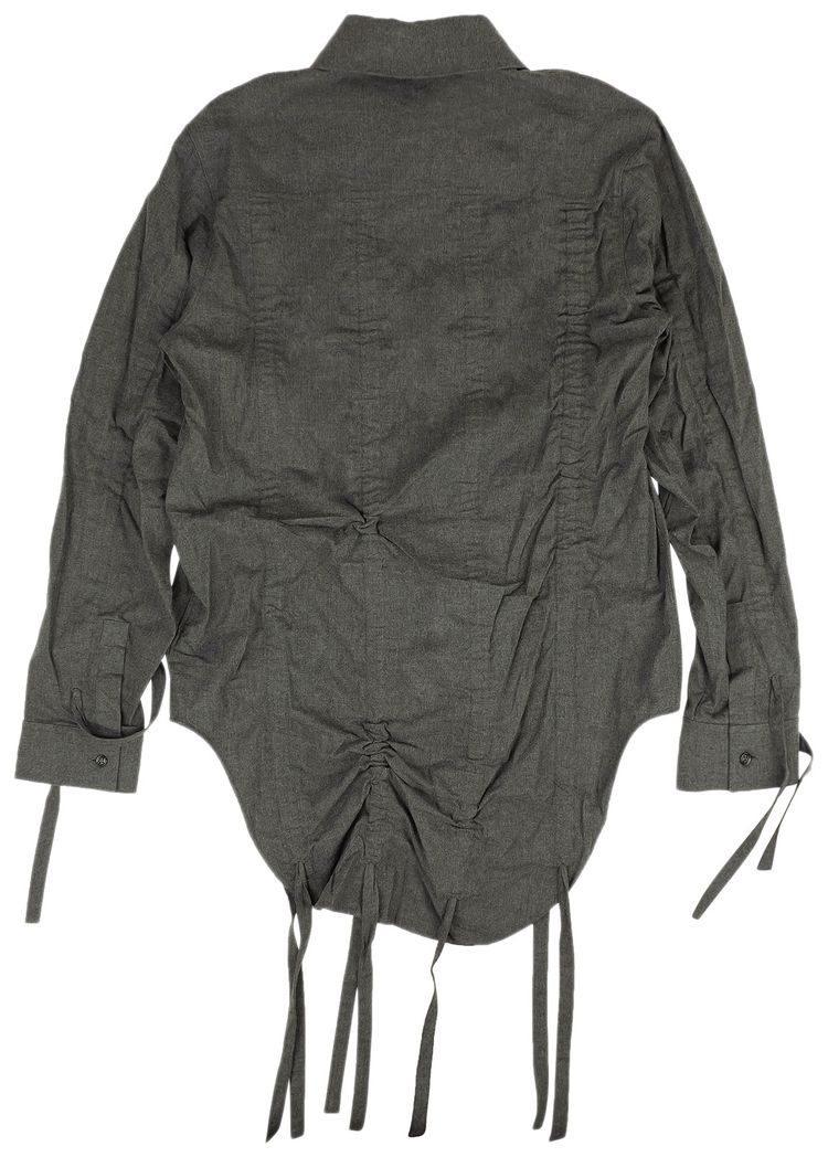 Off White Flannel Pull Up Shirt Grey