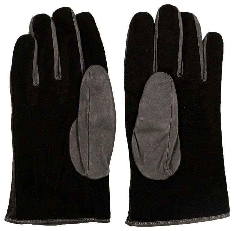 Off White Leather Pivot Gloves BlackGreen