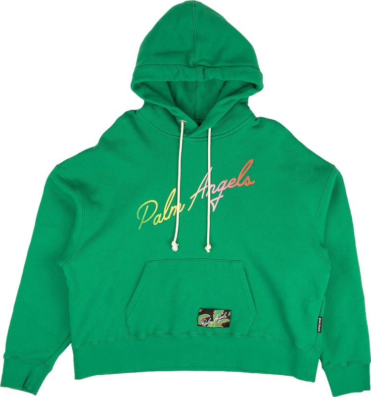 Palm Angels Miami Logo Hoodie GreenMulticolor