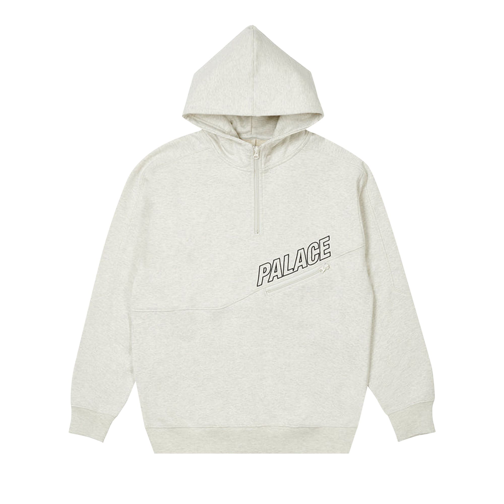 【Palace】 Patch Up Zip Hood Grey Marl - 25SS Palace Star Hood Grey Marl - Holiday 2024 - Palace Community
